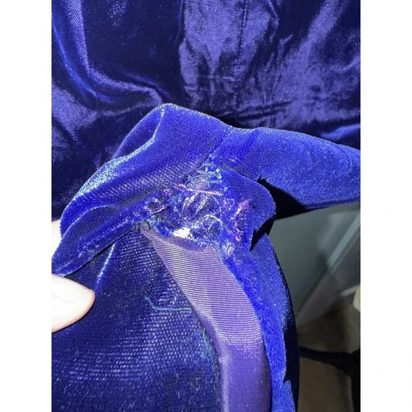 Eugene Alexander deep purple velvet strapless jeweled gown size 6.‎ 1980s Glam - Picture 10 of 11